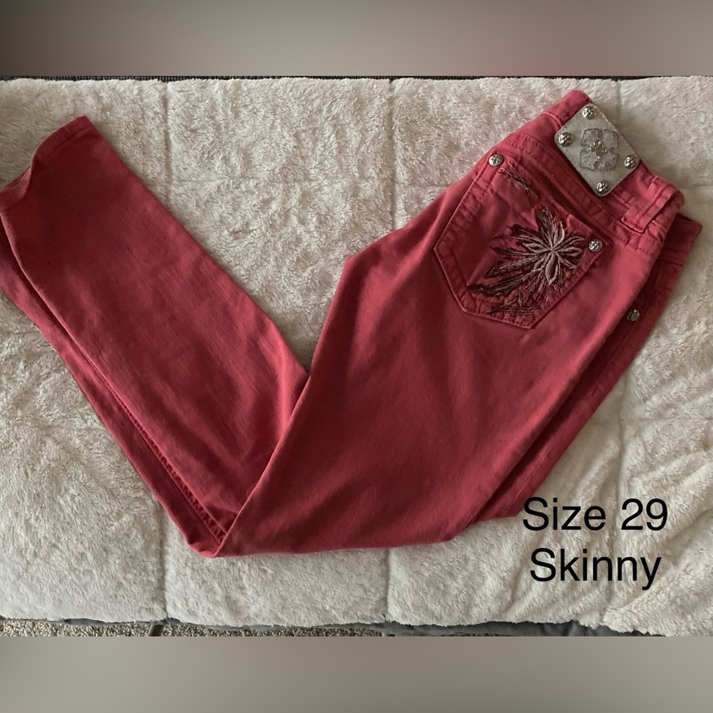 Miss Me Red Skinny Jeans